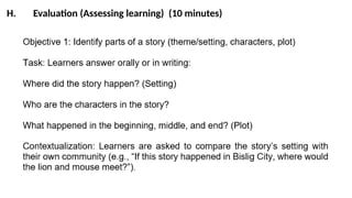 Sample Lesson Plan for ALS p Learning Strand 1-English for A and E ...
