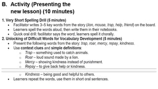 Sample Lesson Plan for ALS p Learning Strand 1-English for A and E ...