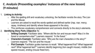 Sample Lesson Plan for ALS p Learning Strand 1-English for A and E ...