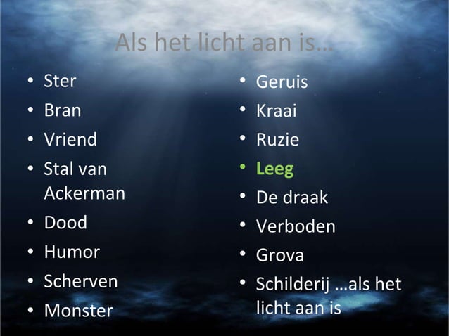 Als het licht aan is... paul van loon | PPT
