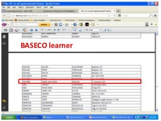BASECO learner
 