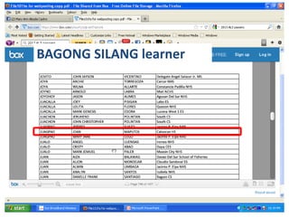 BAGONG SILANG learner
 