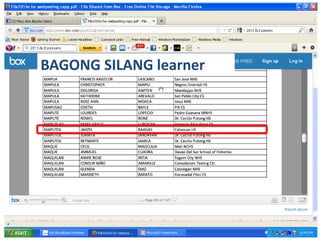 BAGONG SILANG learner
 