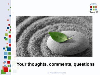 Your thoughts, comments, questions
(c) Project Tomorrow 2013

 