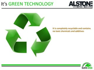 It’s GREEN TECHNOLOGY
It is completely recyclable and contains
no toxic chemicals and additives
 