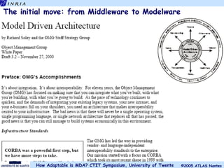 The initial move: from Middleware to Modelware 
