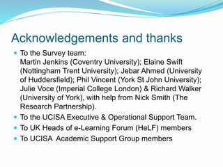 Open and flexible learning opportunities for all? Findings from the 2016 UCISA TEL Survey on learning technology developments across UK HE Slide 24
