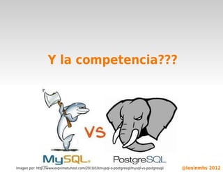 Y la competencia???




                                                             

    Imagen por: http://www.exprimetuhost.com/2010/10/mysql-o-postgresql/mysql-vs-postgresql/   @leninmhs 2012
 