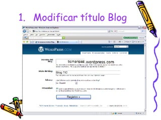 Modificar título Blog