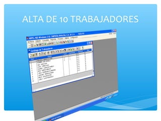 ALTA DE 10 TRABAJADORES
 
