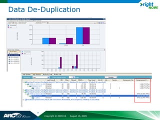 Data De-Duplication




       11
            Copyright © 2009 CA   August 13, 2009
 