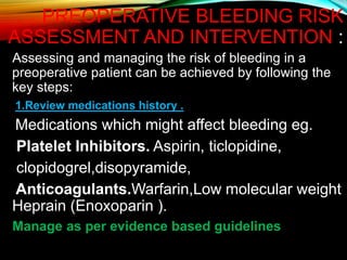 Perioperative bleeding and Hemostasis | PPTX