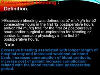Perioperative bleeding and Hemostasis | PPTX