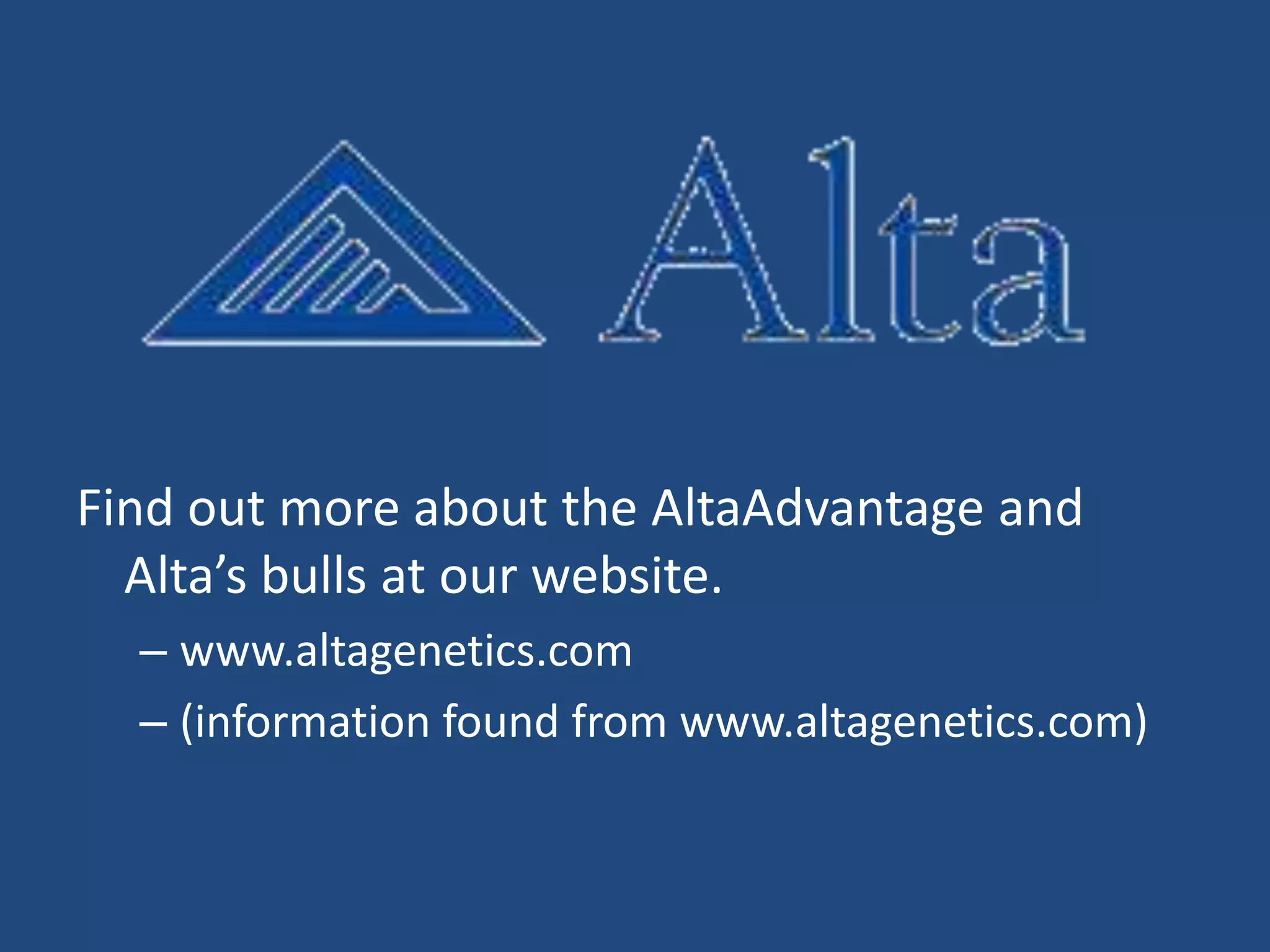 Alta Genetics Sire Selection | PPTX