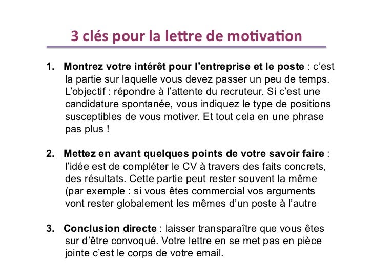 Exemple lettre de motivation en 3 parties