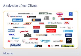 A selection of our Clients




                             2
 