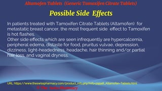 Altamofen Tablets (Generic Tamoxifen Citrate Tablets) | PDF