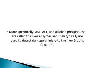 Alt and AST role in liver disorder | PPT