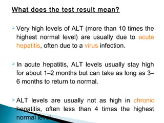 Alt and AST role in liver disorder | PPT
