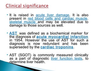 Alt and AST role in liver disorder | PPT