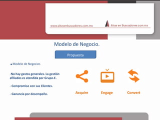Link Building de Nicho (Popularidad Web).-Gestión de contenidos (Blog Marketing).-Publicidad Online en nuestra Travel Ad Network..Creemos en la excelencia de una Compañía de E-Marketing Orgánica, por ello ofrecemos planes para diferentes tipos de clientes con alto retorno de inversión.-SEO STARTER-SEO PRO-SEO PREMIUM-SEO PERFORMANCE