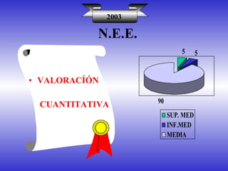N.E.E. VALORACÍÓN CUANTITATIVA 2003 