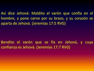 Lo que usted acaba de presenciar, no
es para que salga corriendo, dejando
todo perdido; pues los centinelas
deben vigilar sobre los muros. Esto,
más bien, es para que quede
meridianamente claro, que en el
hombre no se puede confiar, pues nada
bueno hay en él.
 