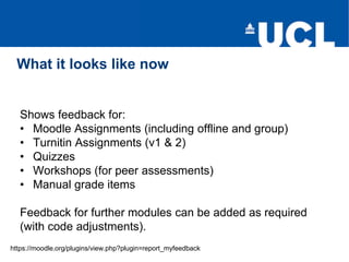 Module Feedback Examples ALT-C Moodle My feedback report | PPTX