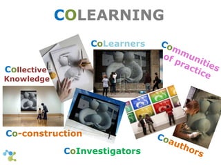 COLEARNING 
Collective 
Knowledge 
Co-construction 
CoLearners 
CoInvestigators 
 