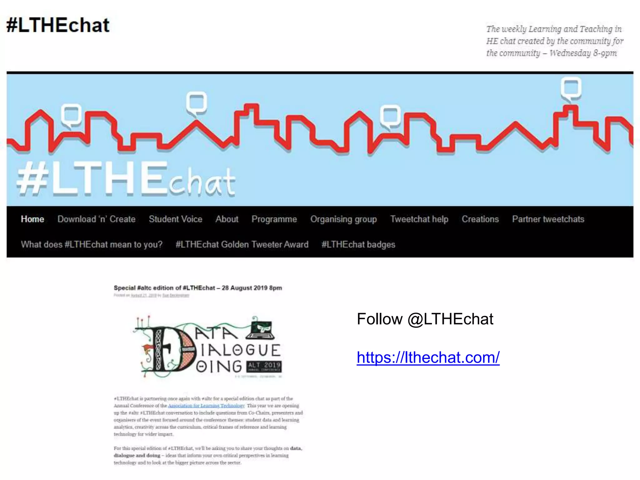 Follow @LTHEchat
https://lthechat.com/
 