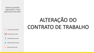 ALTERAÇÃO DO
CONTRATO DE TRABALHO
 