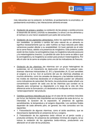 Alteración de los alimentos y tipos de alteración | PDF