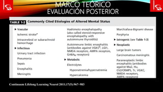 MARCO TEÓRICO
EVALUACIÓN POSTERIOR
Continuum Lifelong Learning Neurol 2011;17(5):967–983
 