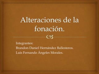 Integrantes:
Brandon Daniel Hernández Ballesteros.
Luis Fernando Ángeles Morales.
 