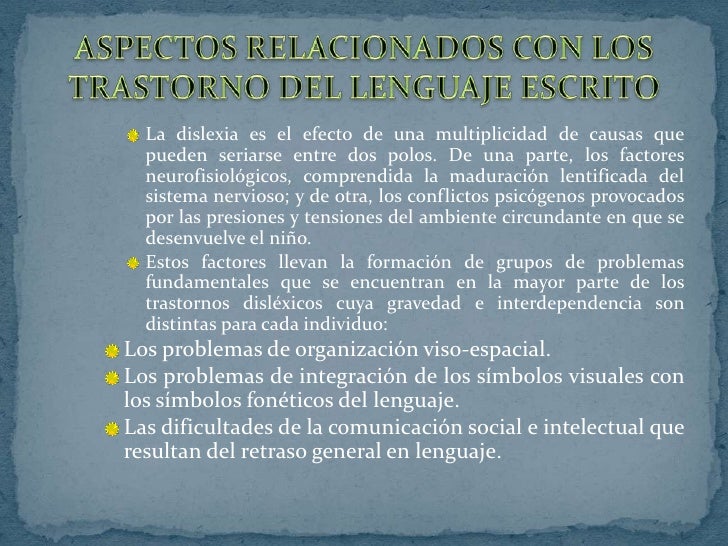 Alteraciones del lenguaje escrito