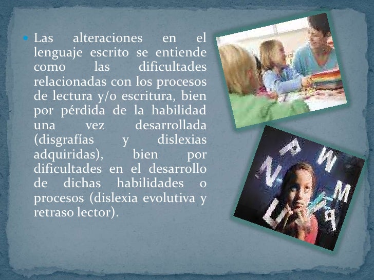 Alteraciones del lenguaje escrito