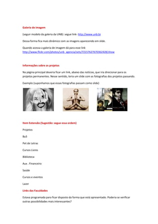 Alterações sugestôes e esclarecimentos