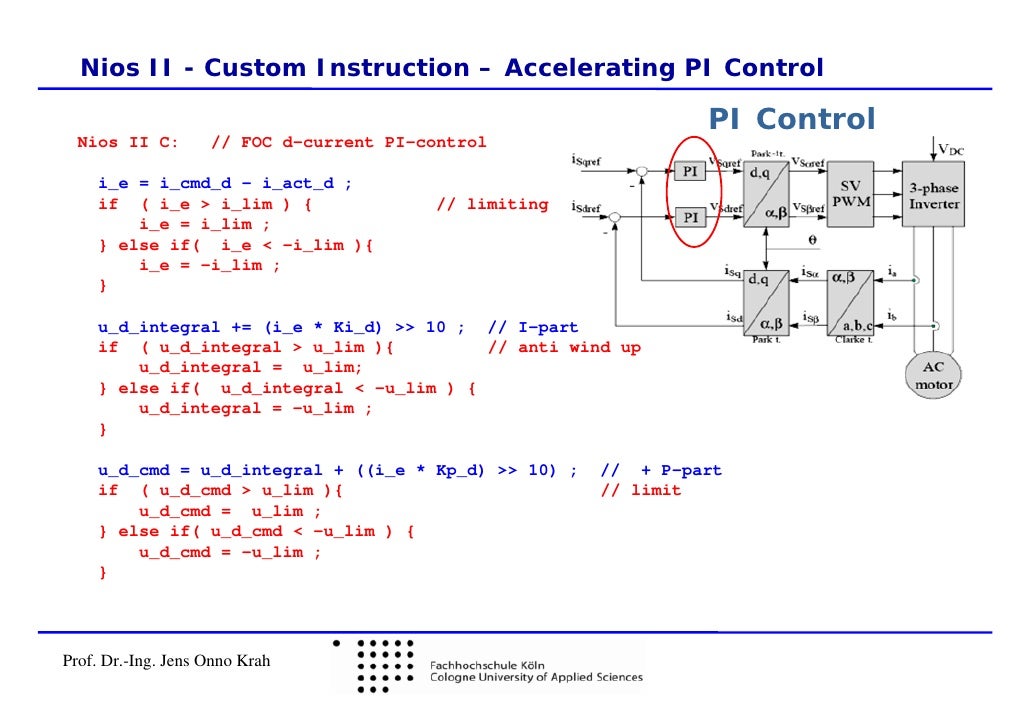 Adv. FPGA Motor Control--EBV & Univ. of Koln: Embedded World 2010