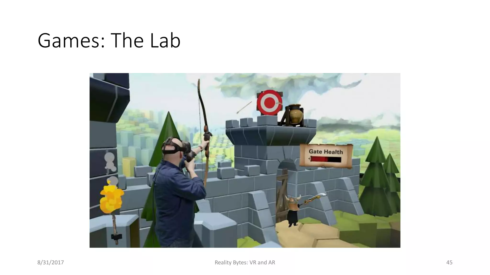 Games: The Lab
8/31/2017 Reality Bytes: VR and AR 45
 