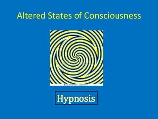 Altered States of Consciousness




           Hypnosis
 