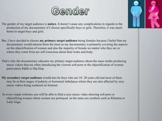 Altered target audience profile for my documentary 2