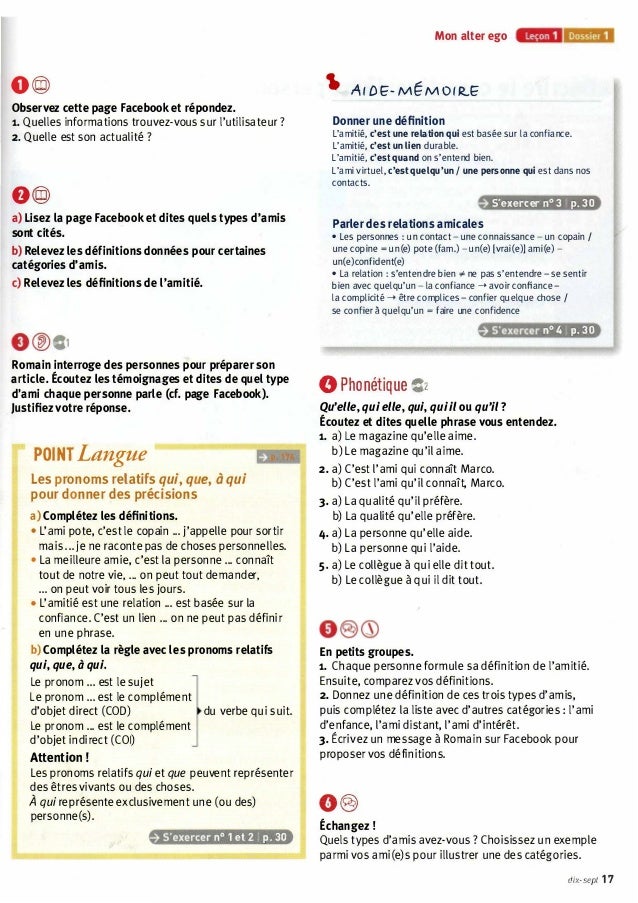 Alter Ego 2 Livre De L Eleve