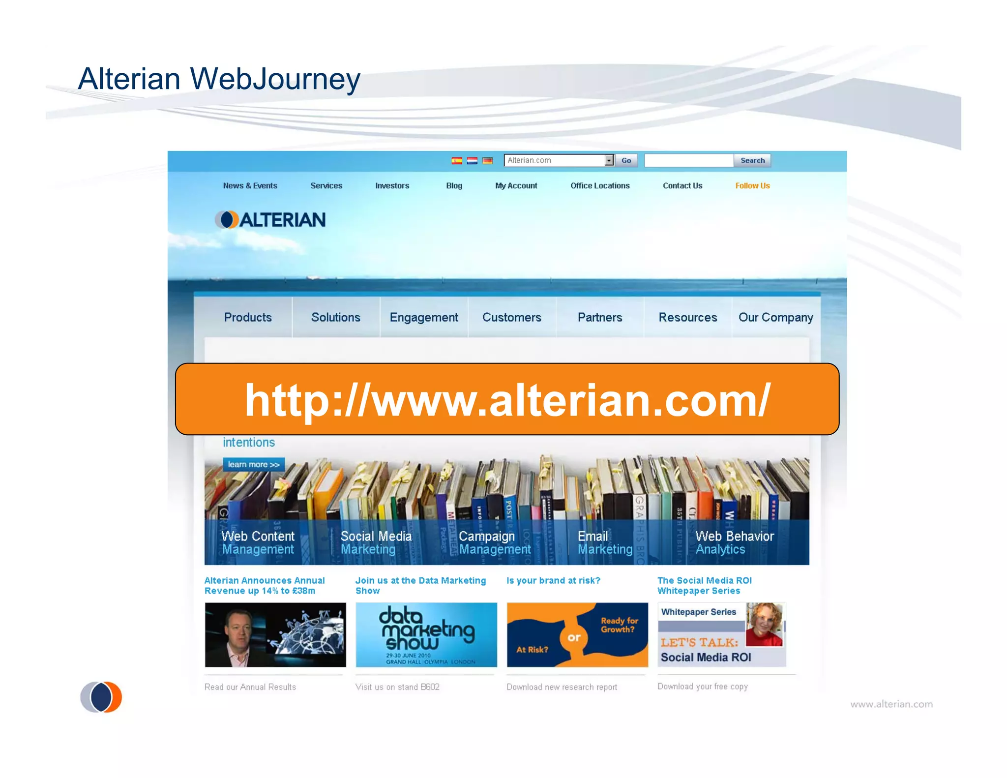 Alterian WebJourney




           http://www.alterian.com/
 