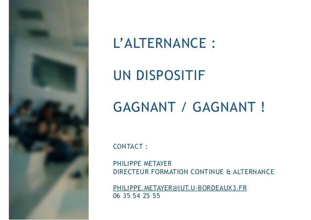 L'alternance : un dispositif gagnant / gagnant ! - IUT MMI 