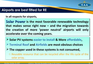 Alternate Renewable Energy Resources at Airports | PPT
