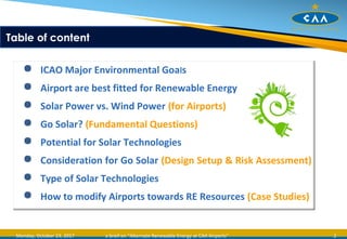 Alternate Renewable Energy Resources at Airports | PPT
