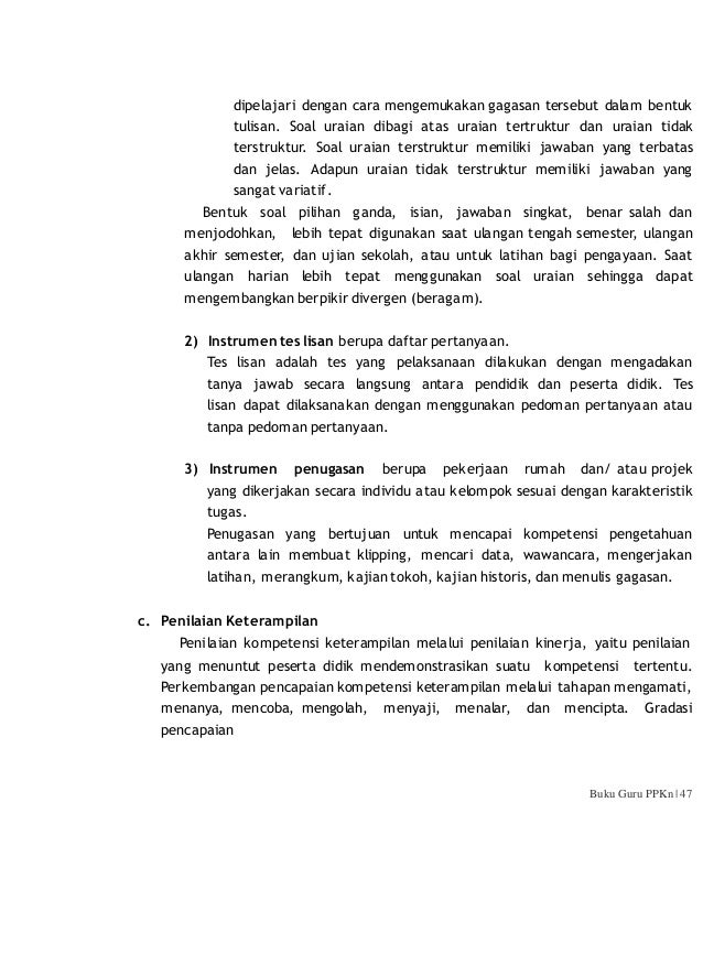 Alternatif Penilaian Dan Model Pembelajaran Ppkn