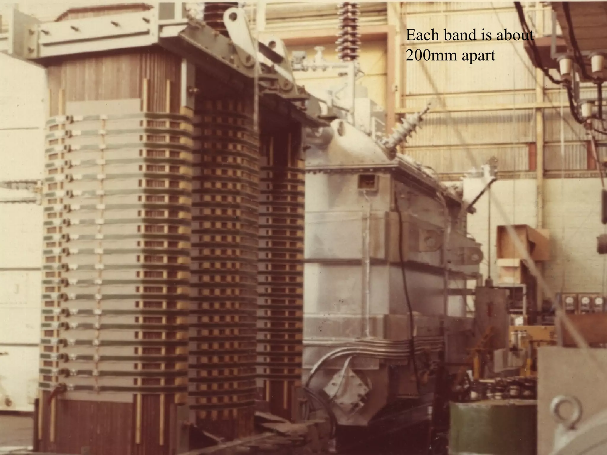 Each band is about 200mm apart