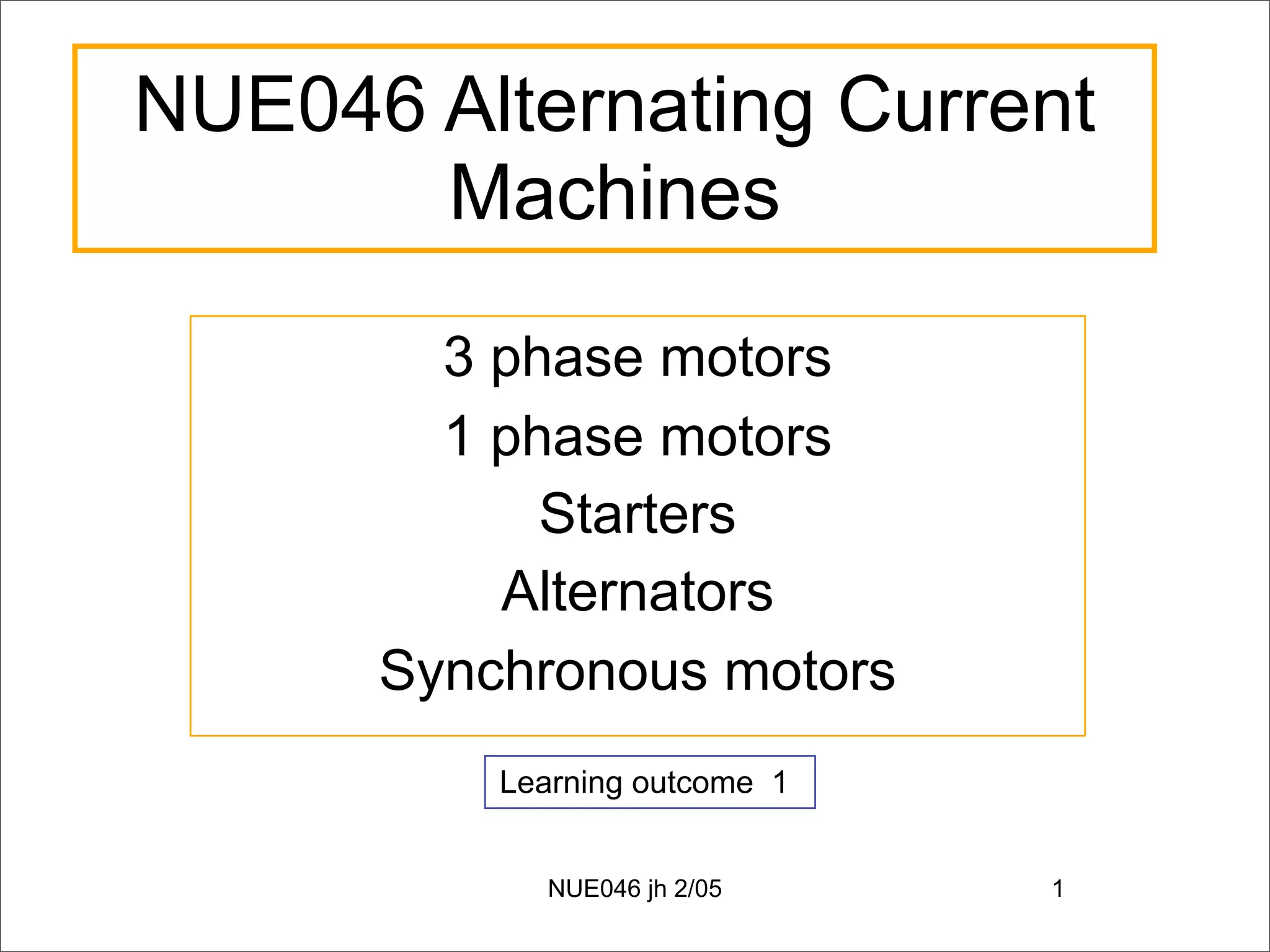 Alternating Current Machines 1a