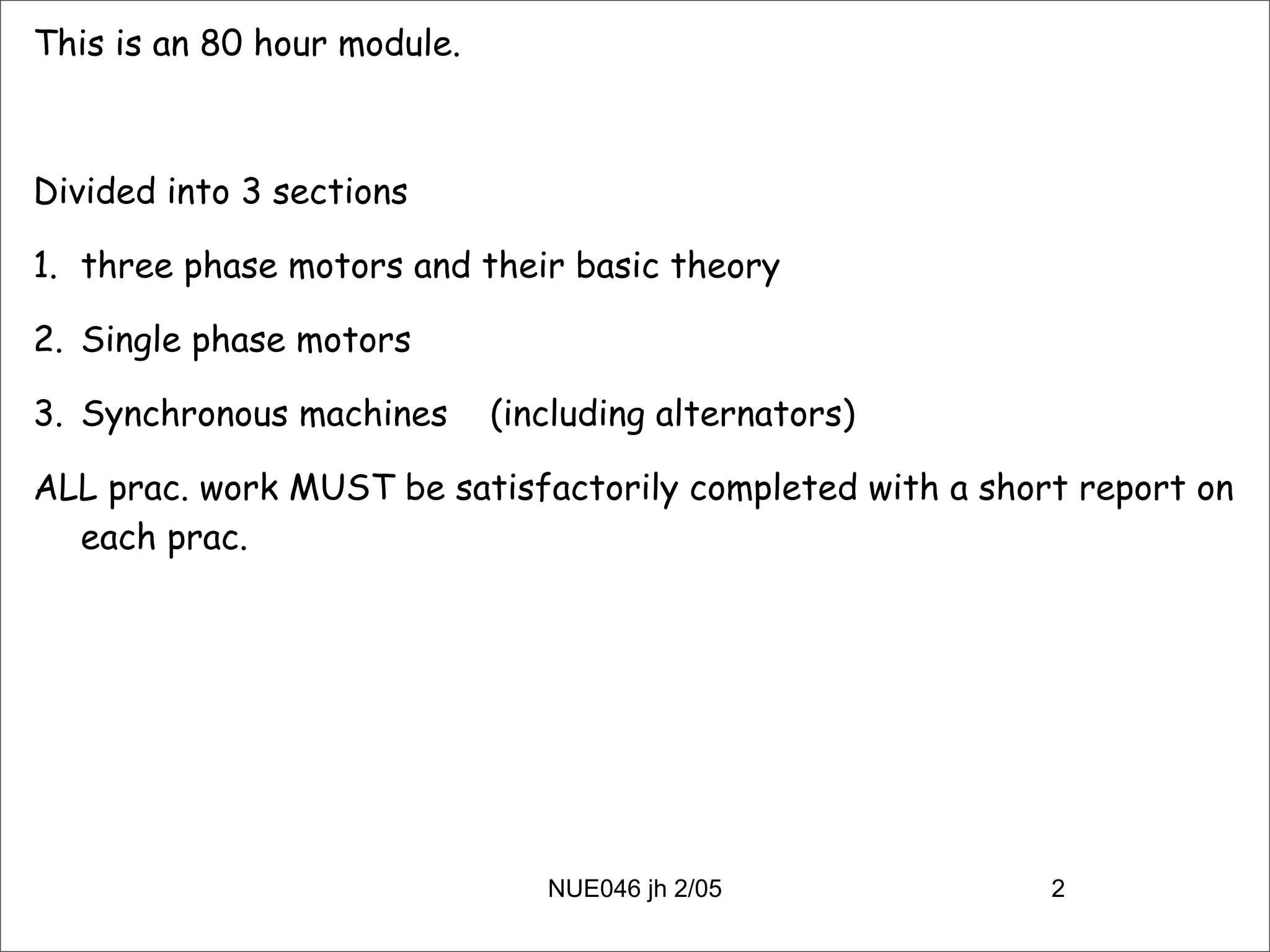 Alternating Current Machines 1a